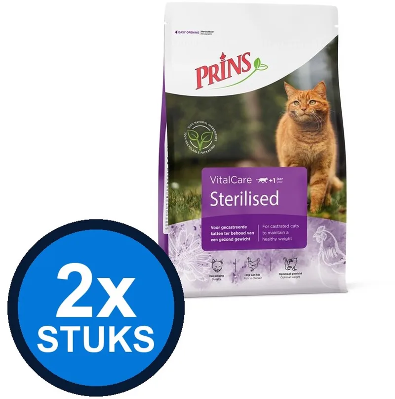 2x Prins - VitalCare sterilised 4kg - Kattenvoer - 4 kg von Prins – Produktfoto