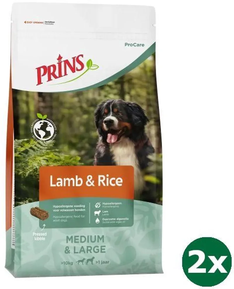 2x01_3 kg Prins procare lam / rijst hondenvoer by Prins – product photo