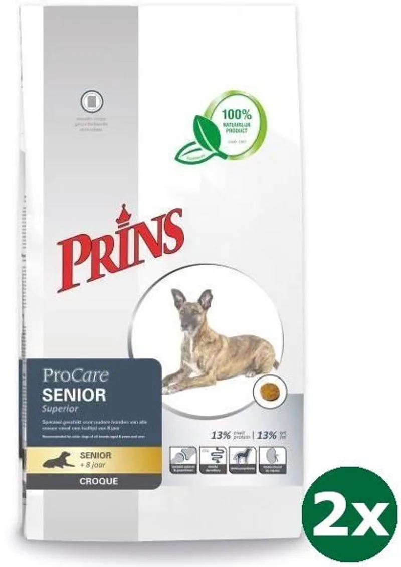2x10 kg Prins procare croque senior superior hondenvoer fra Prins – produktbillede