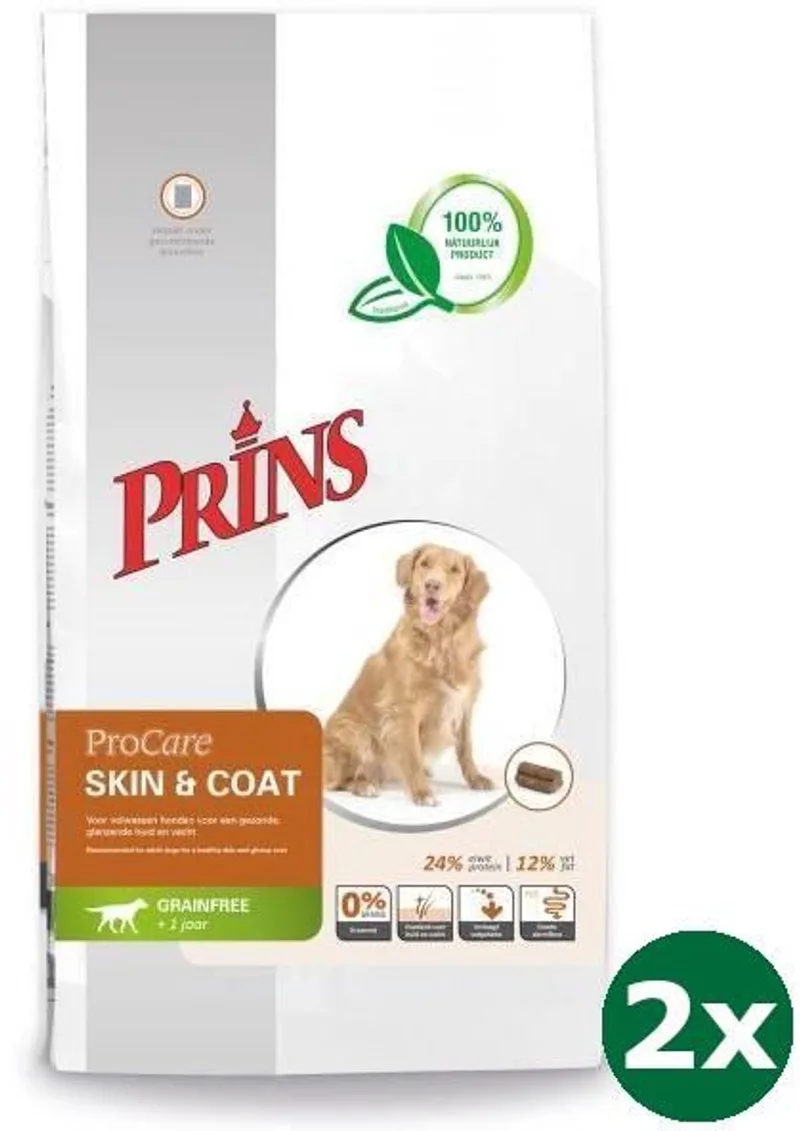 2x12 kg Prins procare graanvrij skin & coat hondenvoer von Prins – Produktfoto