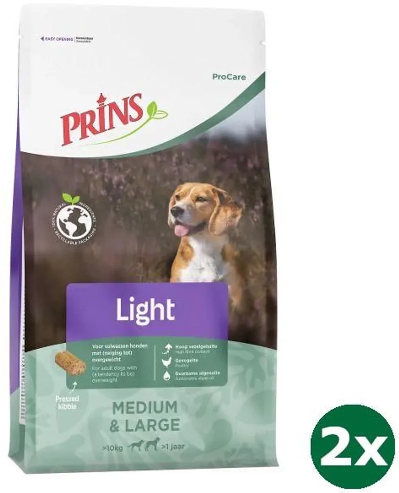 2x12 kg Prins procare light low calorie hondenvoer von Prins – Produktfoto