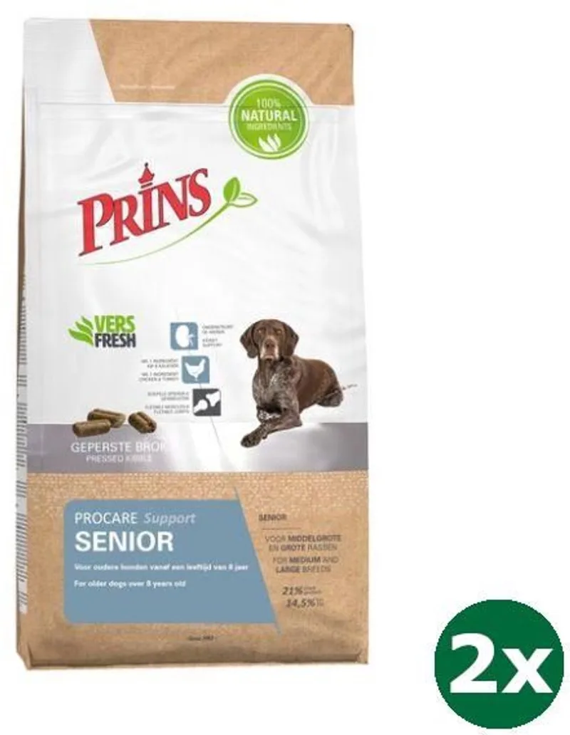 2x12 kg Prins procare senior hondenvoer von Prins – Produktfoto