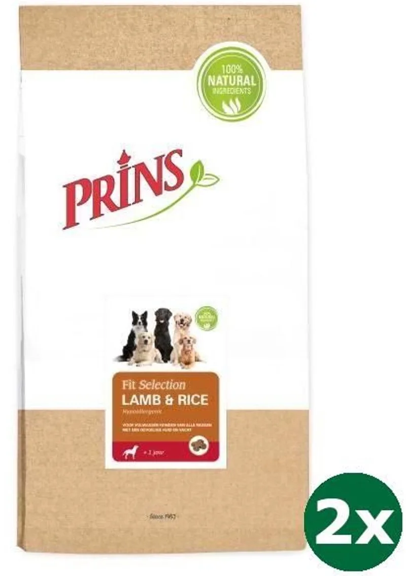 2x14 kg Prins fit selection lamb & rice hondenvoer von Prins – Produktfoto
