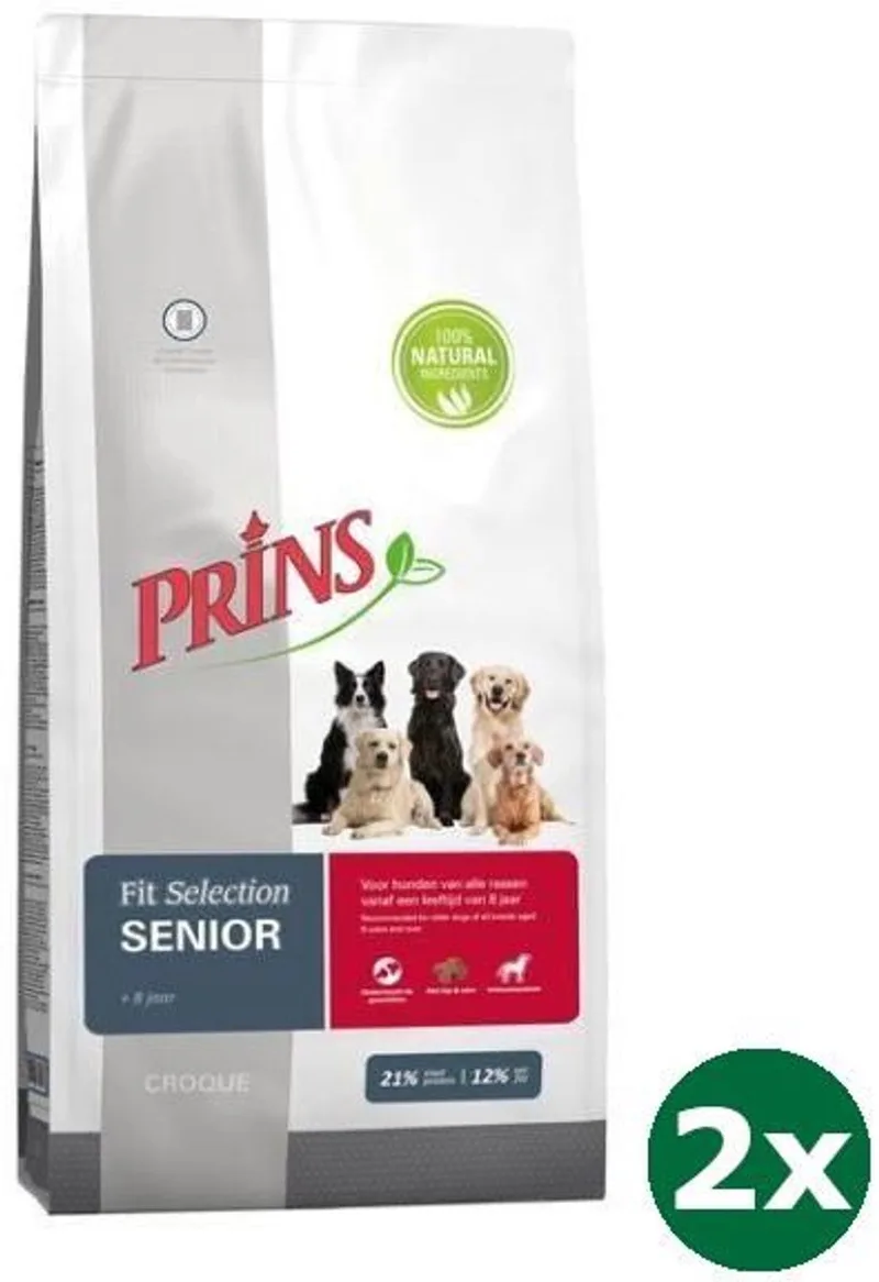2x15 kg Prins fit selection senior hondenvoer by Prins – product photo