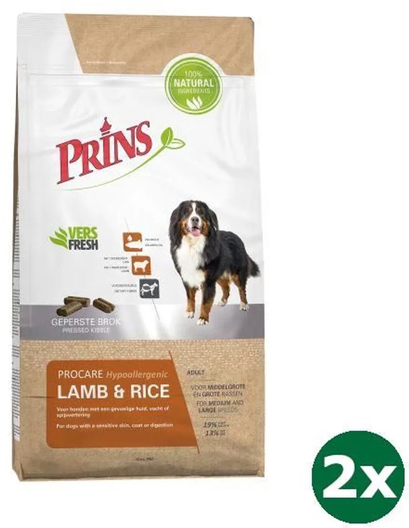 2x20 kg Prins procare lam / rijst hondenvoer by Prins – product photo