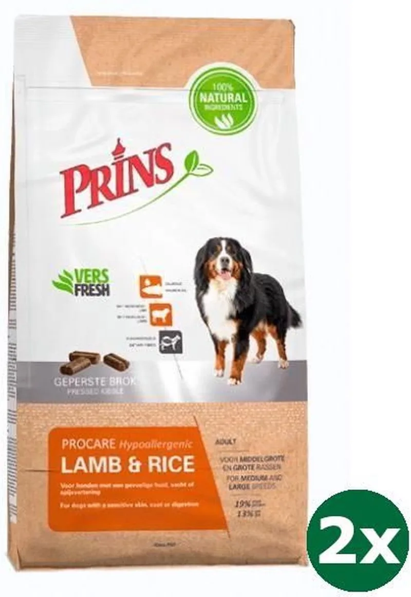 2x3 kg Prins procare lam / rijst hondenvoer by Prins – product photo