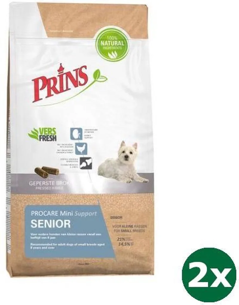 2x3 kg Prins procare mini senior hondenvoer by Prins – product photo
