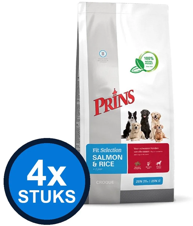 4x Prins - Fit Selection dog salmon&rice 2kg - Hondenvoer - 2 kg von Prins – Produktfoto