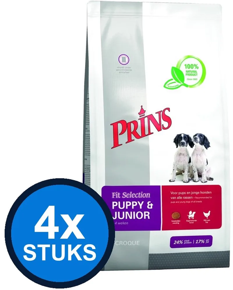 4x Prins - Fit Selection puppy&junior 2kg - Hondenvoer - 2 kg de Prins – photo produit