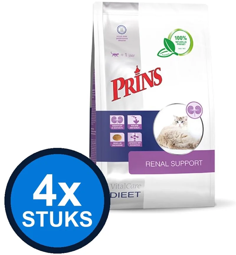 4x Prins - VitalCare dieet renal + liver support 1,5kg - Kattenvoer - 1.5 kg de Prins – photo produit