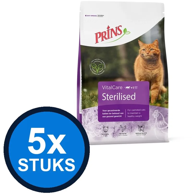 5x Prins - VitalCare sterilised 1,5kg - Kattenvoer - 1.5 kg by Prins – product photo