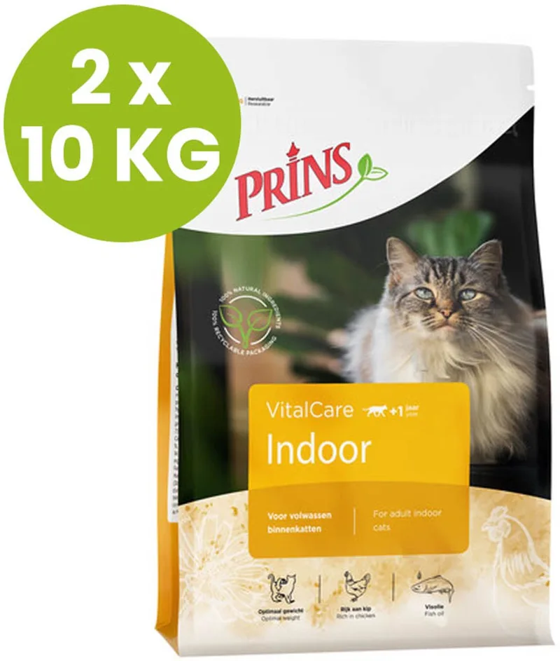 cat vital care indoor kattenvoer 2x 10 kg fra Prins – produktbillede