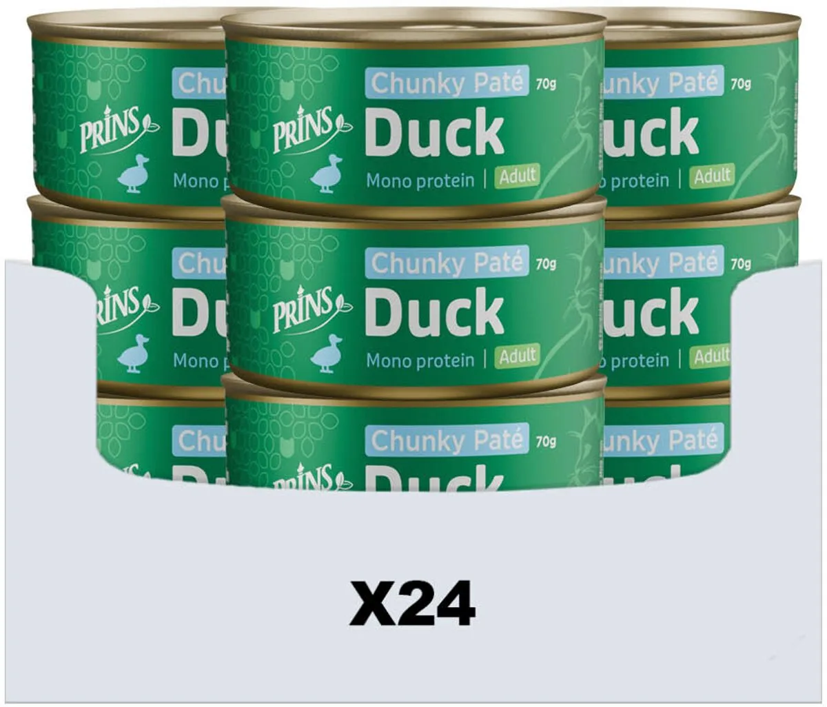 Chunky Paté Eend - Graanvrij Natvoeding - 24x70g Volwassen Katten van Prins – productfoto
