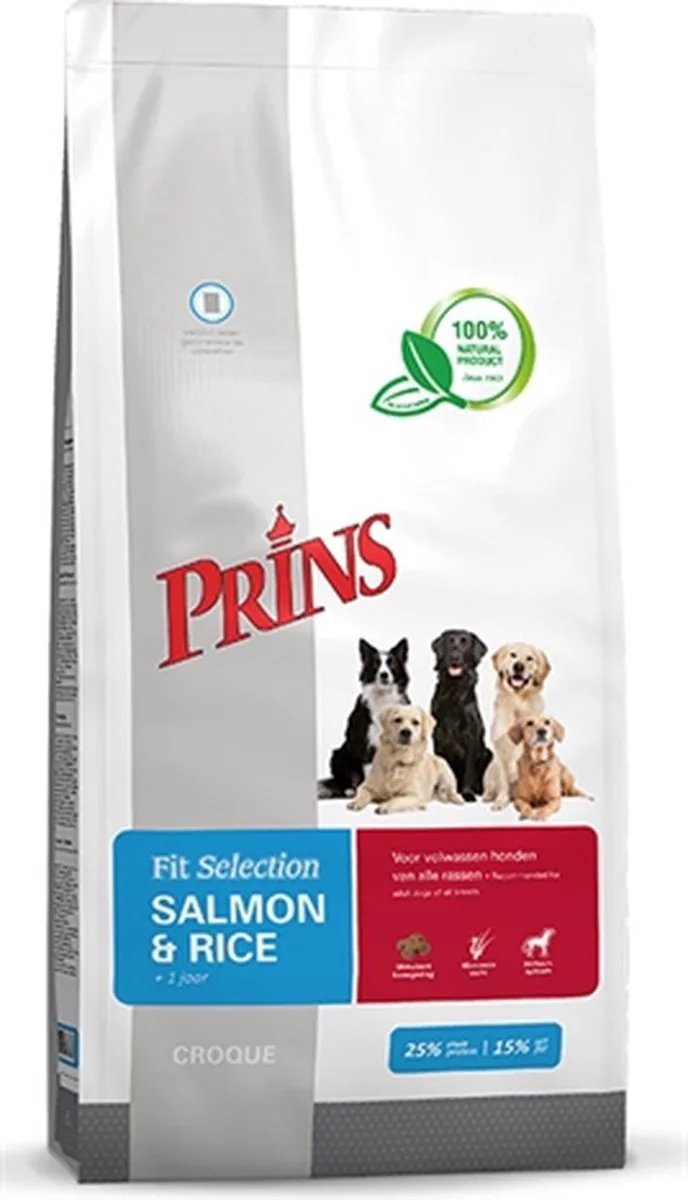 Fit-Selection Hondenvoer - Zalm & Rijst - 15 kg de Prins – photo produit