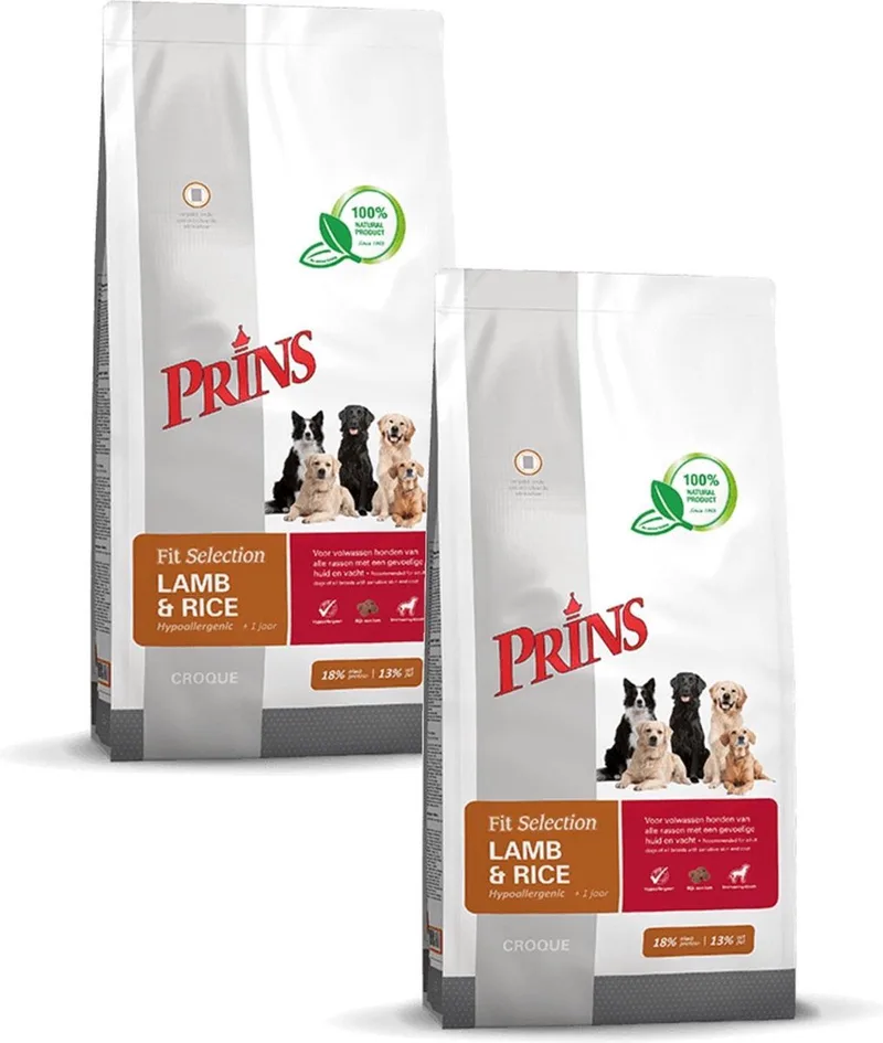 Fit Selection Lam&Rijst - Hondenvoer - 2 x 2 kg de Prins – photo produit