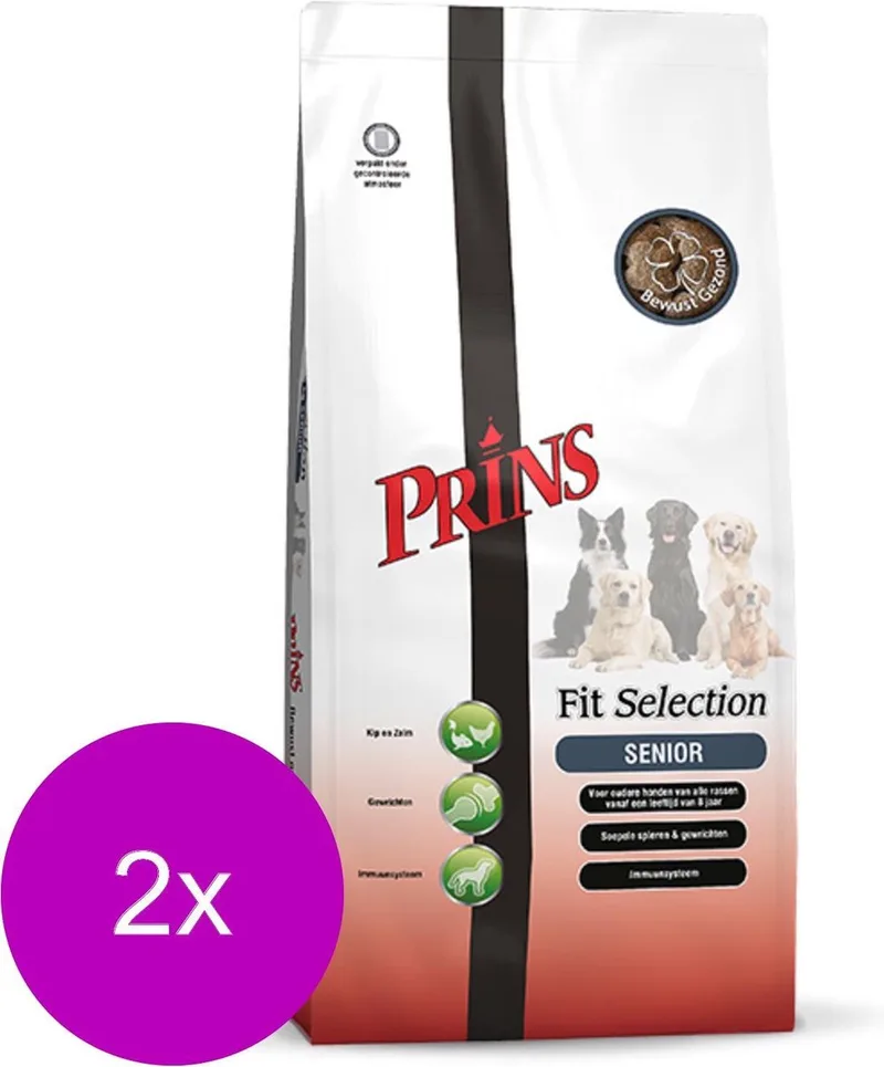 Fit-Selection Senior Gevogelte&Vlees - Hondenvoer - 2 x 15 kg by Prins – product photo