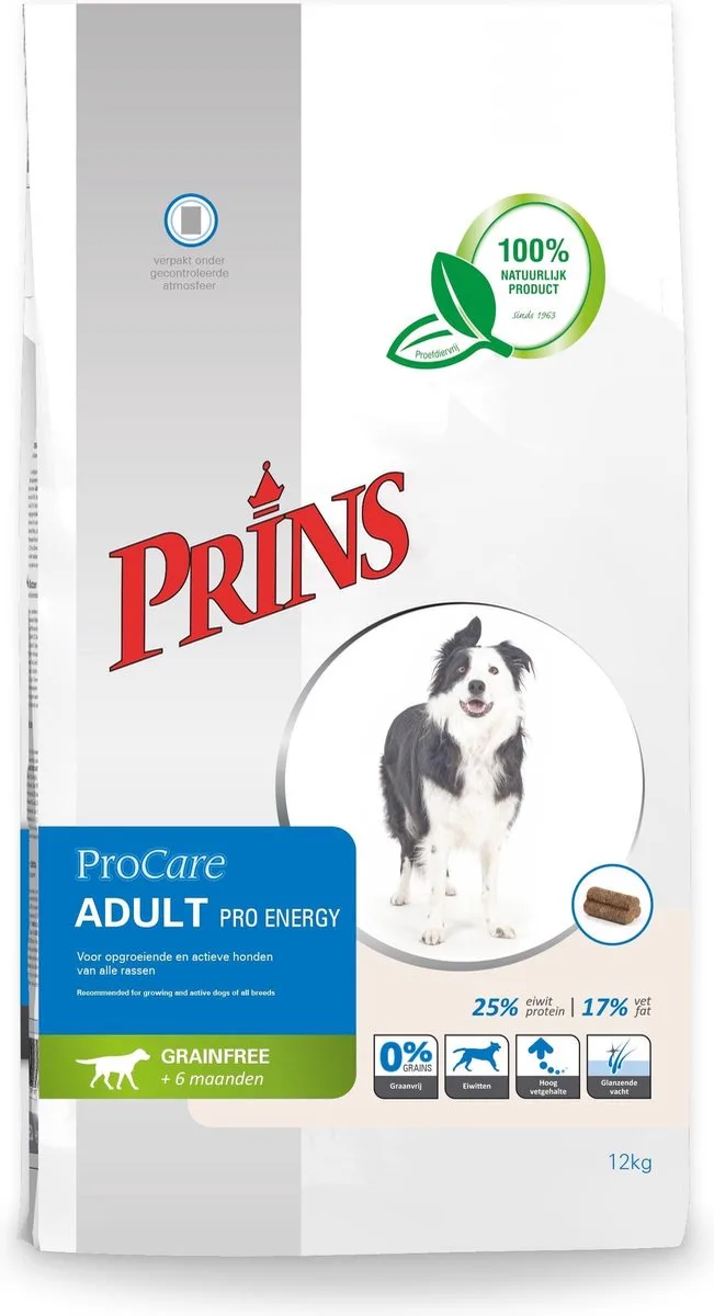 Grainfree Adult Pro Energy 12kg van Prins – productfoto