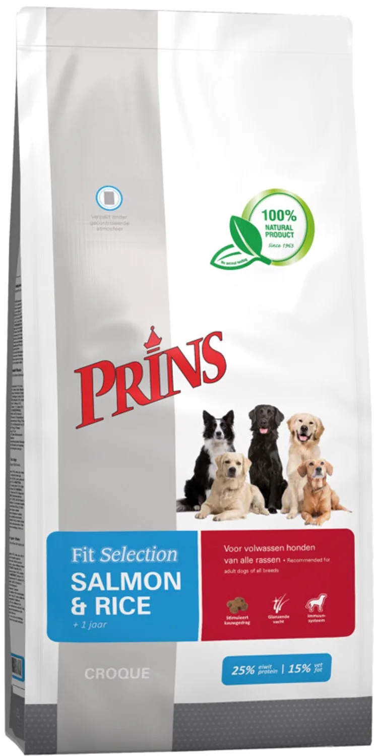 Hondenvoer Droog Fit Selection Zalm & Rijst - 14 kg de Prins – photo produit