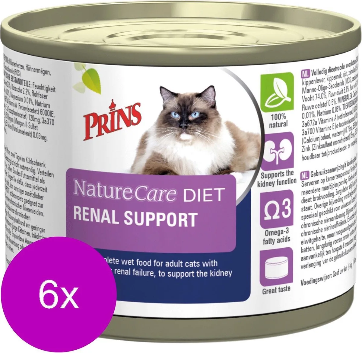 NatureCare Cat Diet Renal 6x0,2kg von Prins – Produktfoto