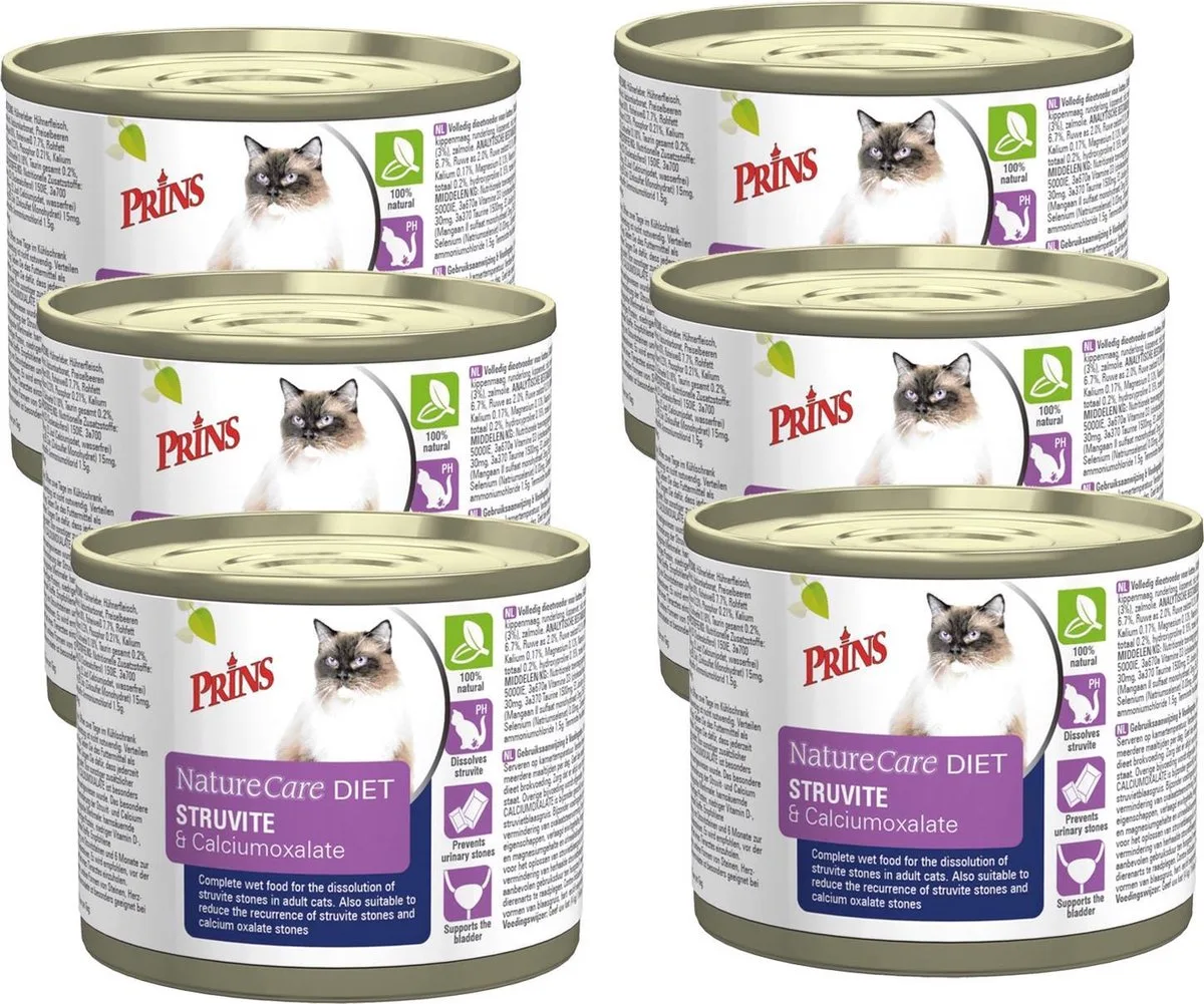 NatureCare Cat Diet Struvite&calciumoxalate 6x0,2kg van Prins – productfoto