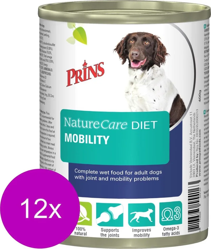 Naturecare Diet Dog Mobility - Hondenvoer - 12 x 400 g de Prins – photo produit
