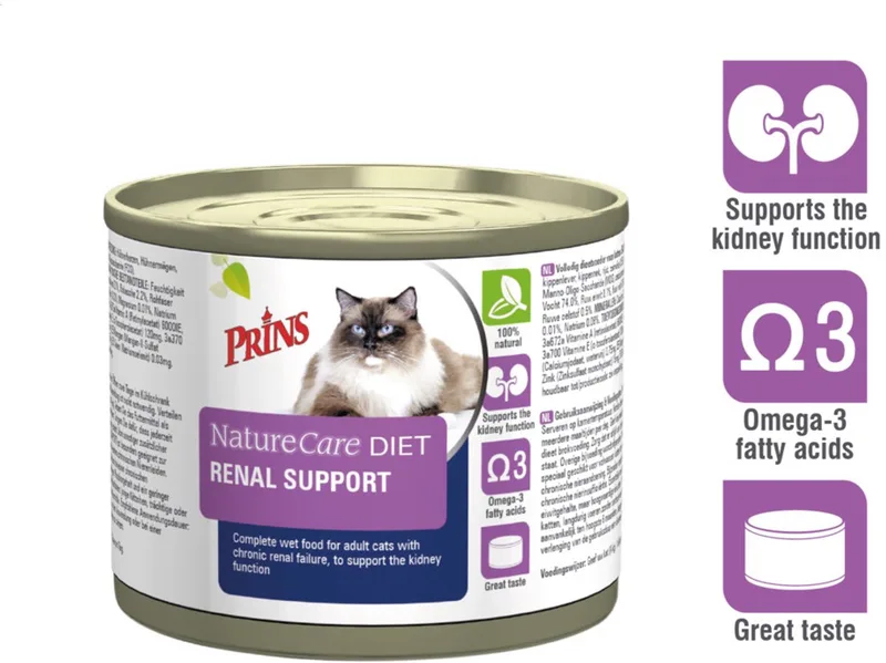NatureCare - Diet - Kattenvoer Nat - Renal Support - 12 x 200g von Prins – Produktfoto