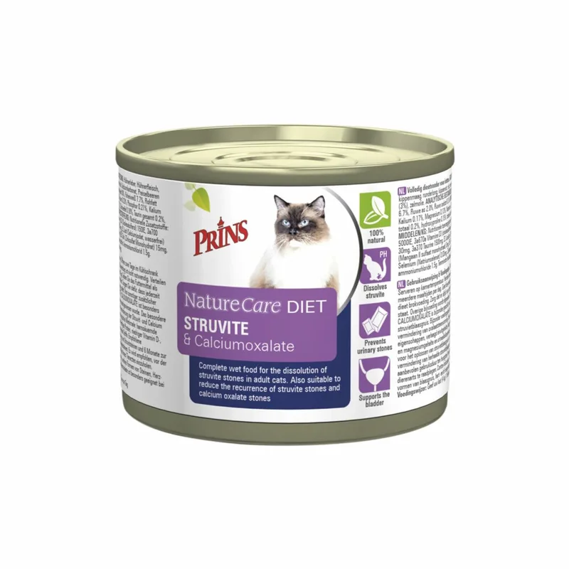 NatureCare - Diet - Kattenvoer Nat - Struvite & Calciumoxalate - 8 x 200g by Prins – product photo