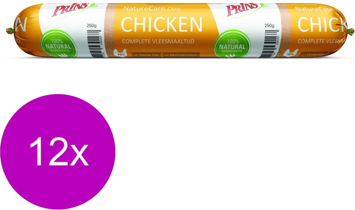 NatureCare Dog Chicken 12x0,25kg van Prins – productfoto