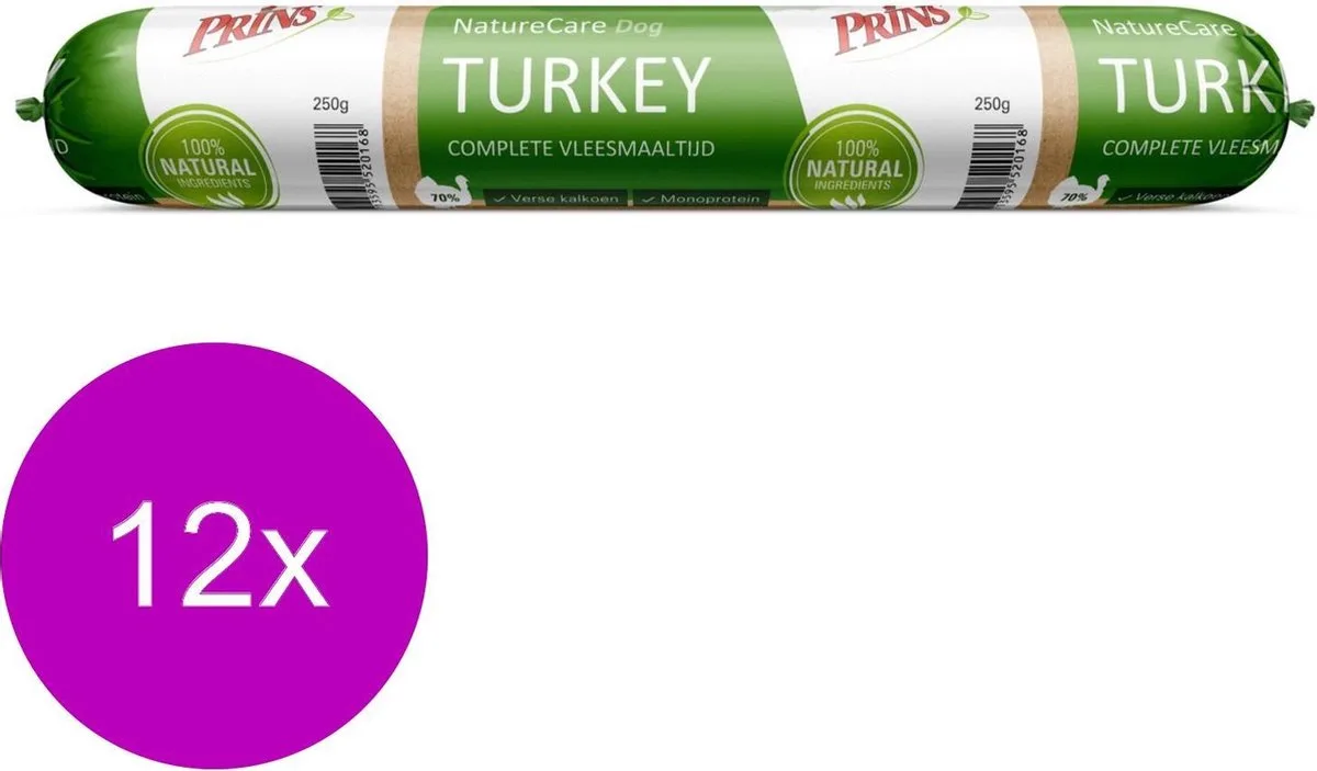 NatureCare Dog Turkey 12x0,25kg van Prins – productfoto