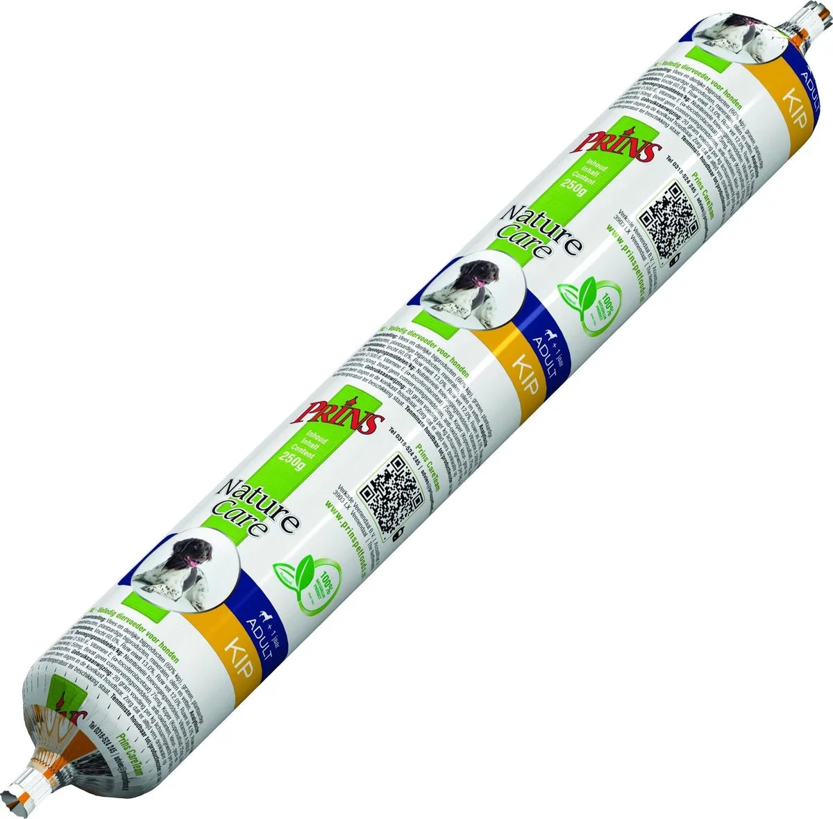 NatureCare - Hond - Worst - Adult - Kip - 3 x 250 gr van Prins – productfoto