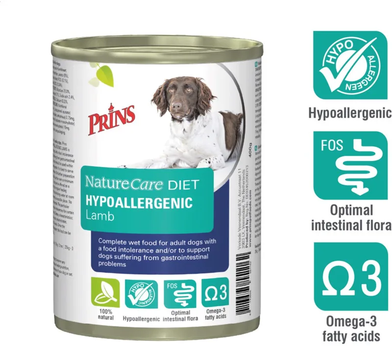 NatureCare Hypoallergeen - Hondenvoer Blik - Lam - 8 x 400g von Prins – Produktfoto