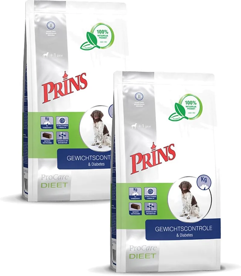 Procare Gewichtscontrole & Diabetes - Hondenvoer - 2 x 3 kg de Prins – photo produit