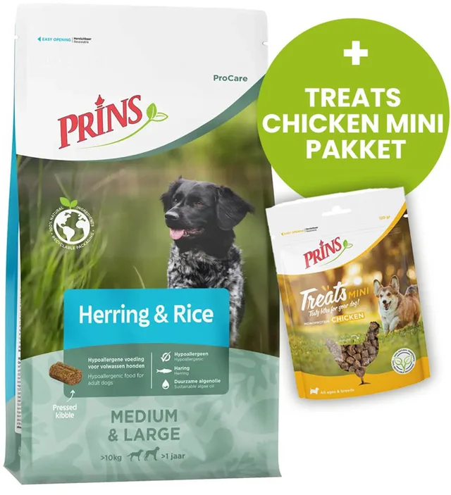 ProCare Herring & Rice 20kg - Hondenvoer - Puppyvoer - Treats Chicken Mini Pakket