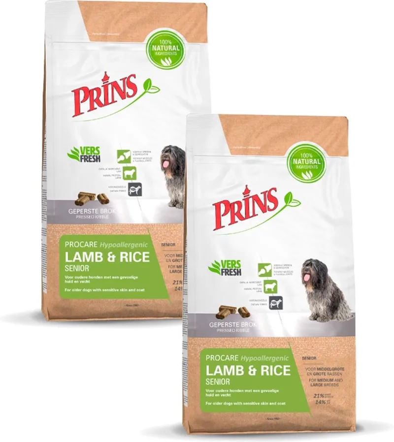 Procare Hypo-Allergic Senior - Hondenvoer - 2 x Lam Rijst 3 kg de Prins – photo produit