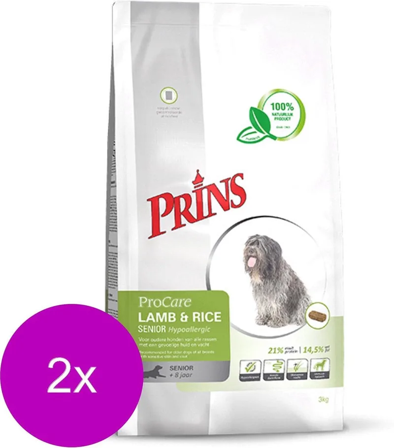 Procare Hypo-Allergic Senior Lam&Rijst - Hondenvoer - 2 x 15 kg Hypo-Allergic von Prins – Produktfoto
