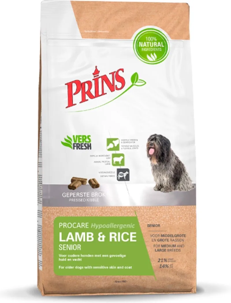 Procare Hypo-Allergic Senior Lam&Rijst - Hondenvoer - 3 kg Hypo-Allergic von Prins – Produktfoto