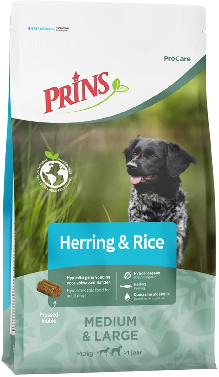 ProCare Hypoallergeen - Haring & Rijst - Hondenvoer - 3 x 3kg by Prins – product photo
