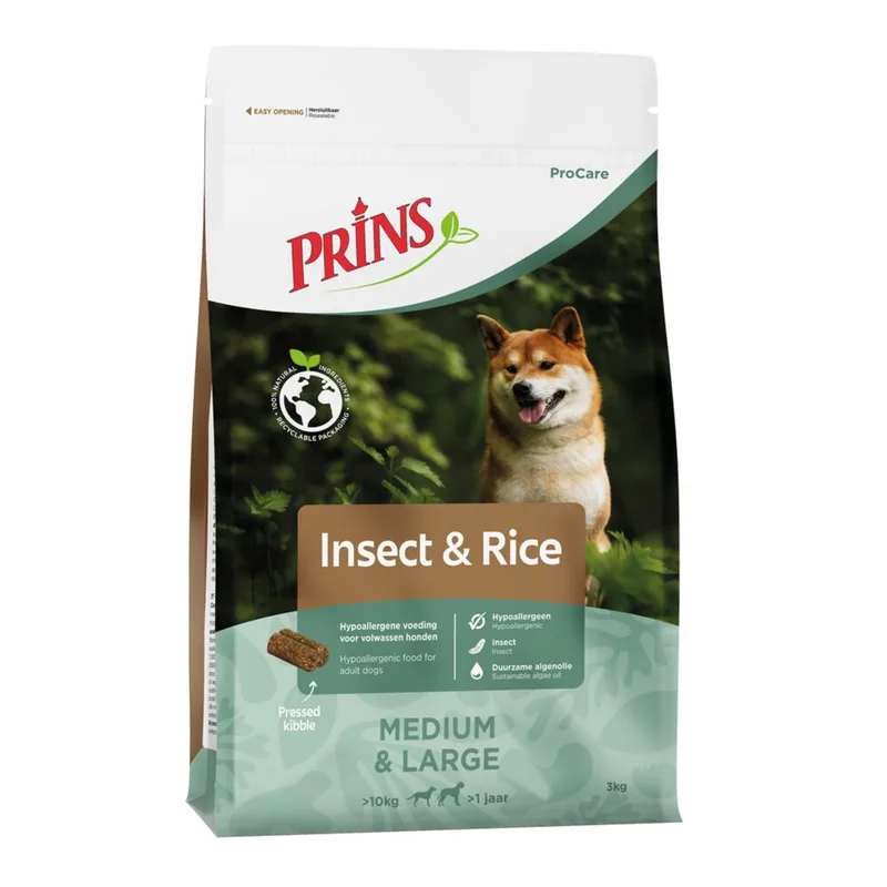 ProCare Hypoallergeen - Insect & Rijst - Hondenvoer - 3 x 3kg von Prins – Produktfoto