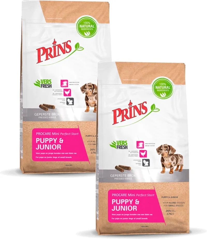 Procare Puppy & Junior Mini Gevogelte - Hondenvoer - 2 x 3 kg de Prins – photo produit