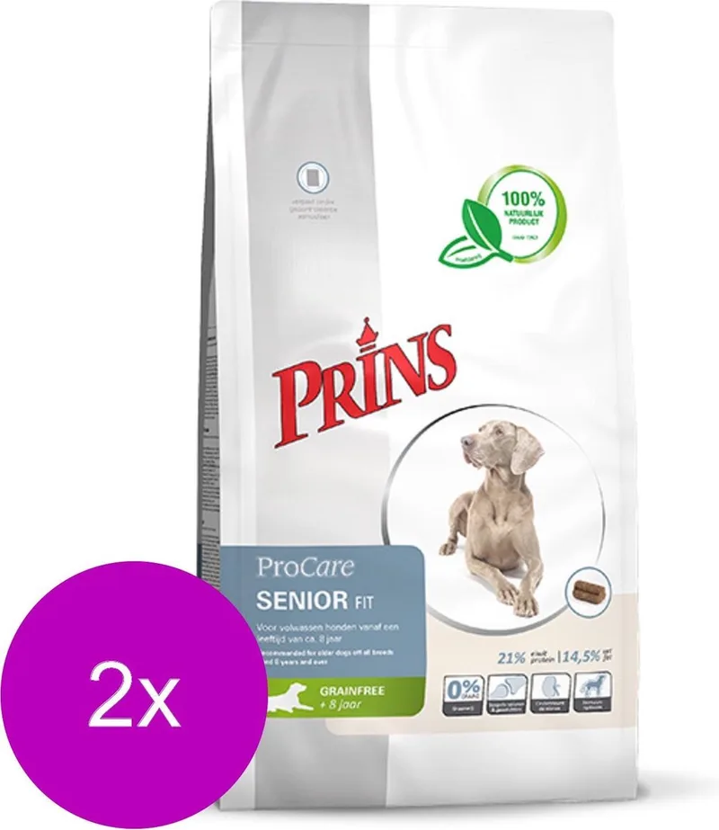 Procare Senior Fit - Hondenvoer - 2 x 3 kg Graanvrij de Prins – photo produit