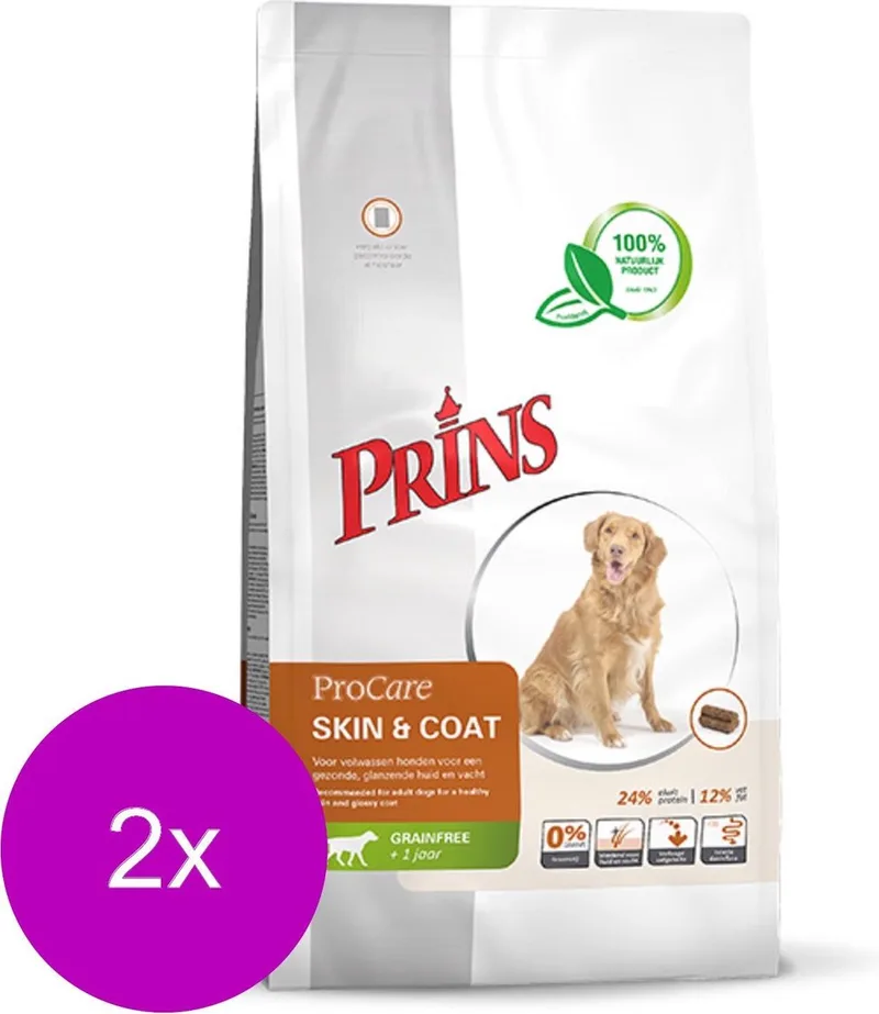Procare Skin & Coat - Hondenvoer - 2 x 3 kg Graanvrij de Prins – photo produit