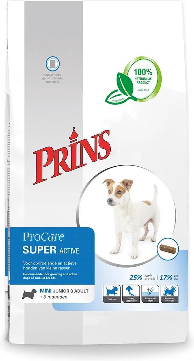 Procare Super Active Mini - Hondenvoer - 2 x Gevogelte 3 kg de Prins – photo produit