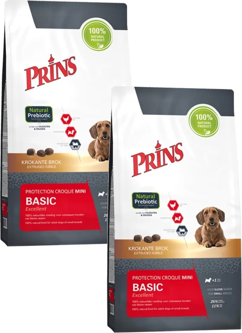 Protection Croque Mini Basic Excellent - Hondenvoer - 2 x 2 kg by Prins – product photo