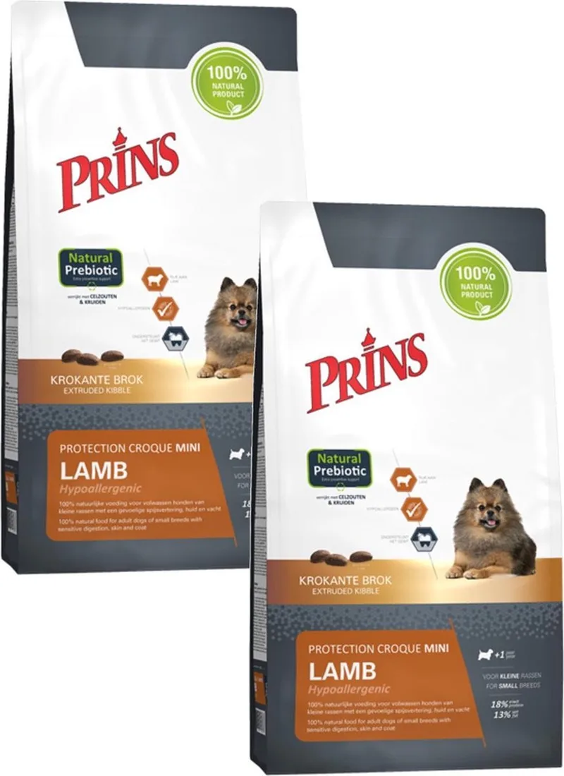 Protection Croque Mini Lamb Hypoallergenic - Hondenvoer - 2 x 2 kg by Prins – product photo