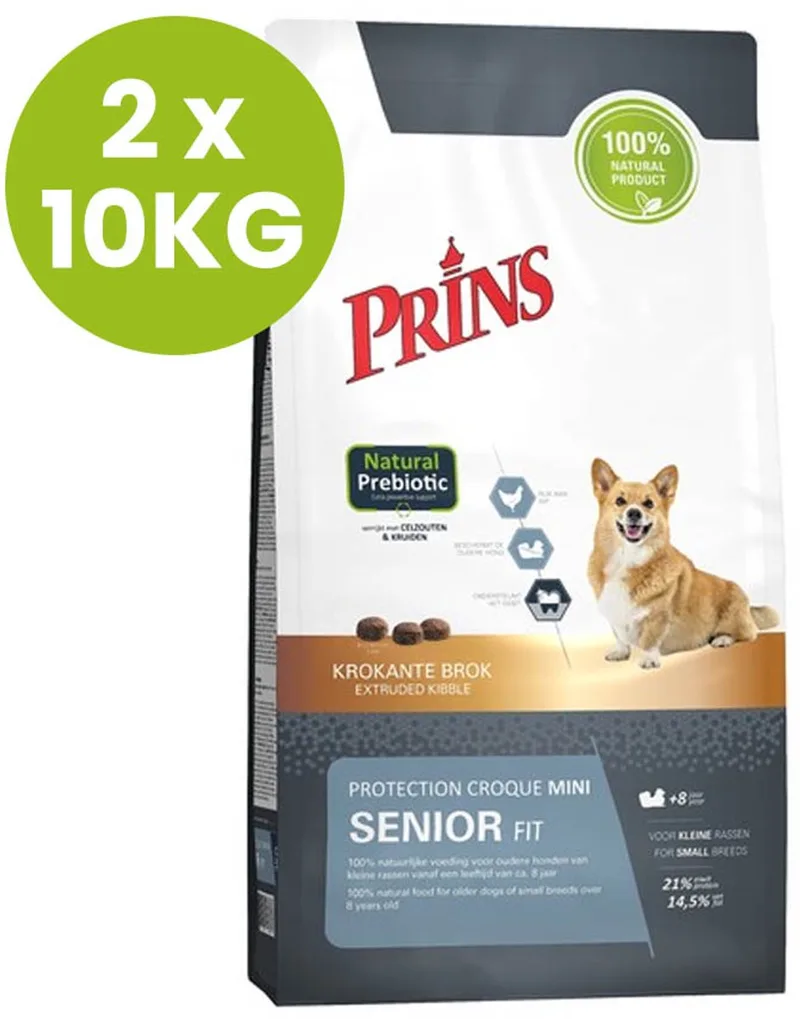 Protection Croque Mini Senior Fit - Hondenvoer - 2 x 10KG by Prins – product photo