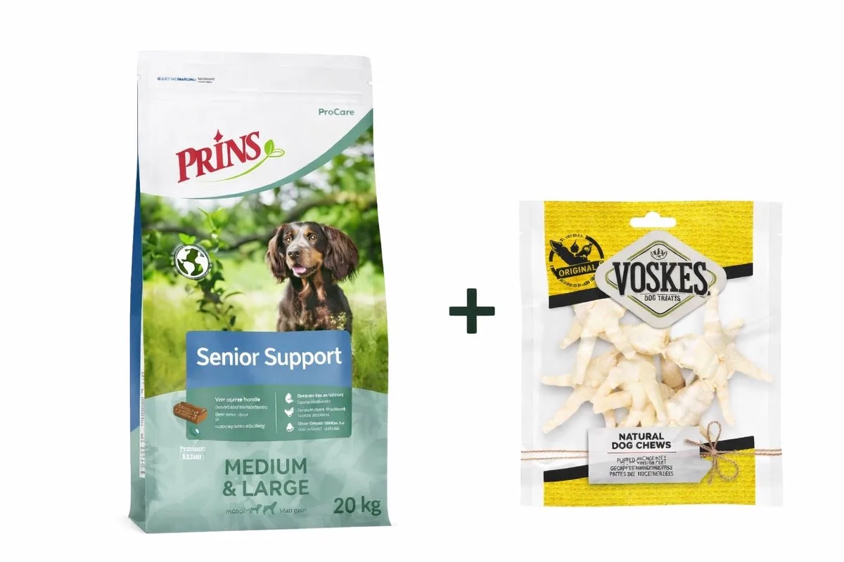 Senior Support 20kg - 100 gram Voskes Gepofte Kippenpoten de Prins – photo produit