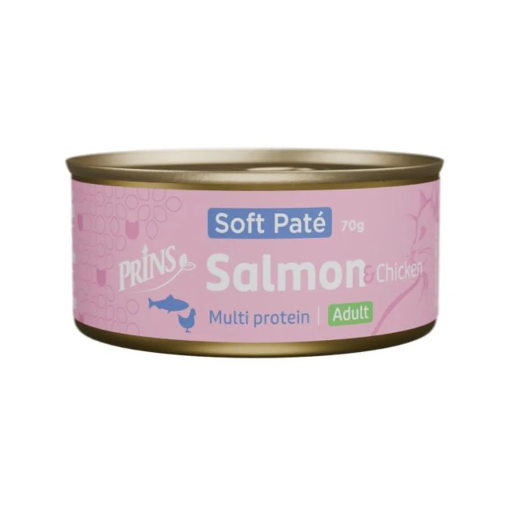 Soft Paté Kattenvoer Nat Zalm & Kip 70 gr van Prins – productfoto