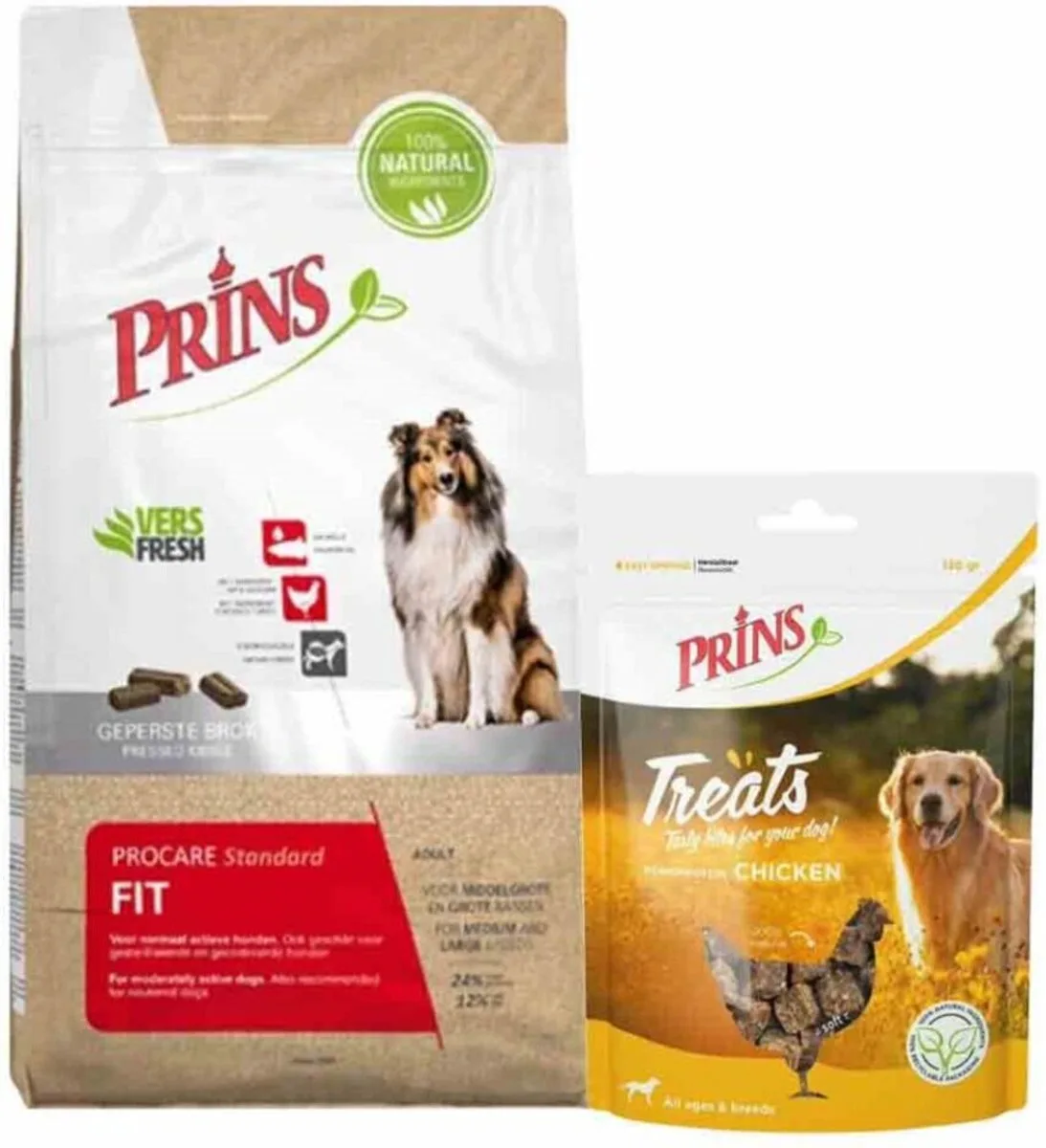 Standard Fit 15 kg & Treats Chicken Pakket van Prins – productfoto