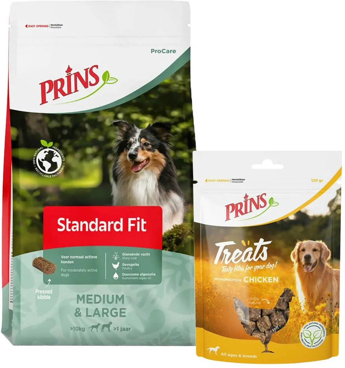 Standard Fit 20 kg & Treats Chicken Pakket de Prins – photo produit