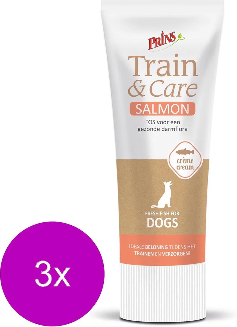 Train & Care Dog Paté Zalm- Hondensnacks -3 x 75 g de Prins – photo produit